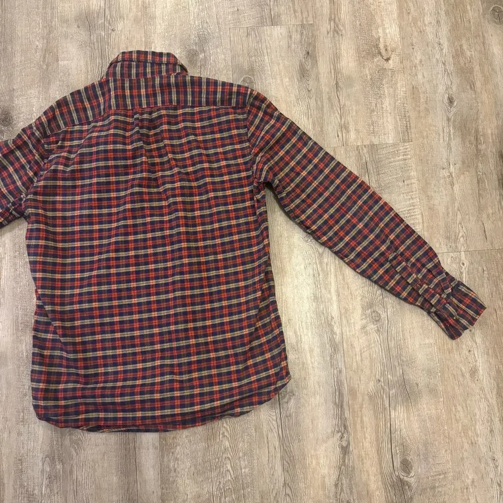 J. Crew Men’s Slim Dress Button Down Red and Blue Medium